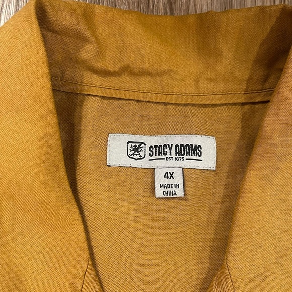 Stacy Adams Linen Shirt Pants Set Men’s Size 4XL Rust Vacation Resort Beach - Picture 4 of 12